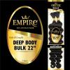 imageSensationnel Empire bulk hair braiding  deep body bulk human hair with for knotless box or curly loose wave hair styles  Empire deep body bulk 1 pack 14 inch 27 HONEYBLONDE350 COPPERRED