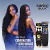 imageSensationnel Empire bulk hair braiding  deep bulk 22inch human hair boho braids with for knotless box or curly loose wave  HH Empire deep bulk 22inch 1B OFFBLACK613 BLONDE