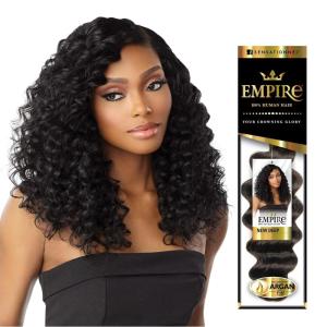 imageSensationnel Empire Curly weave hair  Empire New Deep virgin human yaki sew in styles  Empire New Deep WVG 1 pack 14 inch BG BURGANDY1 JETBLACK