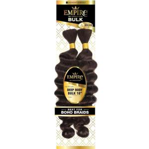 imageSensationnel Empire bulk hair braiding  deep body bulk human hair with for knotless box or curly loose wave hair styles  Empire deep body bulk 1 pack 14 inch 27 HONEYBLONDES427