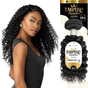 imageSensationnel Empire bundle weave hair  burmese curl 10a human hair bundle hair  Empire bundles Burmese curl 1 pack 28 inch NATURALNATURAL