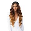 imageSensationnel Butta lace front wig  extra wide and deep hand tied lace parting space with preplucked natural illusion hairline lace wig human hair blend mixed  Ocean wave 30 in T4CHESTNUTBLONDET4WINE