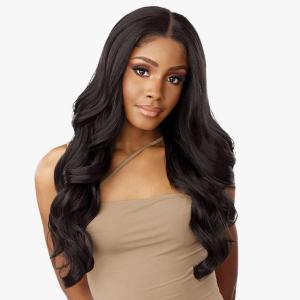 imageSensationnel 360 Butta Lace Front Wigs  360 Butta unit 3 wider parting synthetic wig preplucked hairline HD glueless lace with babyhair  360 Butta unit 3 2 DARKBROWN1B OFFBLACK