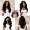 imageSensationnel Bare lace 13x6 wigs  unit 15 glueless synthetic with 180 degree preplucked hairline non lifting 2040 larger grid thinner lace  Barelace unit 15 1B OFFBLACKFLAMBOYAGEBLONDE