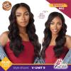 imageSensationnel CKCO vpart wig  narrow vpart unit 9 glueless synthetic heat safe hand tied edges  Curls kinks and co v part wig unit 9 CH301 JETBLACK