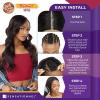 imageSensationnel CKCO vpart wig  narrow vpart unit 9 glueless synthetic heat safe hand tied edges  Curls kinks and co v part wig unit 9 CH301 JETBLACK