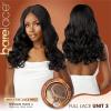 imageSensationnel Barelace full lace wigs  unit 3 glueless hand tied human hair blend with preplucked hairline 2040 larger grid thinner lace  HHM Bare lace full lace unit 3 BALAYAGEHAZELNUT1 JETBLACK