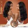imageSensationnel Barelace full lace wigs  unit 3 glueless hand tied human hair blend with preplucked hairline 2040 larger grid thinner lace  HHM Bare lace full lace unit 3 BALAYAGEHAZELNUT1 JETBLACK
