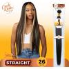 imageSensationnel CKCO bundle weave hair  straight synthetic weaving and sew in and pony tail styles  Curls kinks and Co straight 1 pack 26 inch APPLEREDS1B30