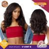 imageSensationnel CKCO vpart wig  narrow vpart unit 8 glueless synthetic heat safe hand tied edges  Curls kinks and co v part wig unit 8 1B OFFBLACKTH1BCOPPER