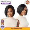 imageSensationnel Kinky edge 13x6 lacewigs  kinky bob 9inch glueless synthetic wig  Curls kinks and co kinky edge kinky bob 9 inch BALAYAGEGOLDBALAYAGECHOCOLATE