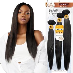 imageSensationnel CKCO bundles multi weavinghair  straight synthetic weaving and sew in and ponytail styles multi lengths  Curls kinks and Co bundle multi straight 14 16 18 inch 4 MEDBROWN1 JETBLACK