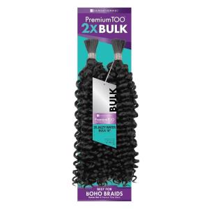 imageSensationnel Premtoo bulk hair braiding  2x jazzy water bulk human hair blend with for boho knotless box or curly loose wave styles HB Prem too 2x jazzy water bulk 1 pack 18 inch BLUSHPINK1 JETBLACK