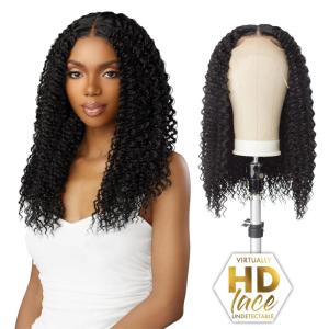 imageSensationnel Butta lace front wigs  kinky water wave 18 glueless human hair blend extra wide 5 inch part preplucked hairline HD lace  Butta HHM kinky water wave 18 inch BALAYAGEFIERYREDBALAYAGECOPPER