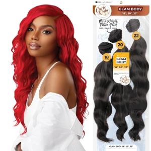 imageSensationnel CKCO bundles multi weavinghair  glam body synthetic weaving and sew in and ponytail styles multi lengths  Curls kinks and Co bundle multi glam body 14 16 18 inch 1B OFFBLACK1 JETBLACK