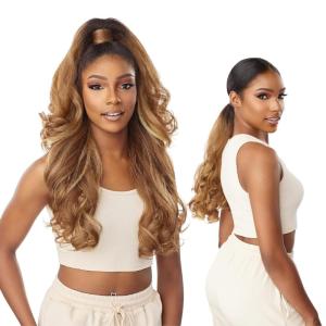 imageSensationnel Instant UPDOWN halfwig Pony  Instant Weave Up and Down 4 style in 1 half wig and pony drawstring  INSTANT UD 15 FLAMBOYAGECHOCOLATE1B OFFBLACK