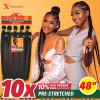 imageSensationnel Xpression prestretched braiding hair  10x xpression 48inch kanekalon fiber flame retardant synthetic braid  10x xpression 48 Inch 1B OFFBLACK1B OFFBLACK