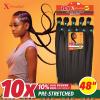 imageSensationnel Xpression prestretched braiding hair  10x xpression 48inch kanekalon fiber flame retardant synthetic braid  10x xpression 48 Inch 1B OFFBLACK2 DARKBROWN