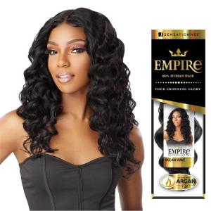 imageSensationnel Empire Curly weave hair  Empire Ocean Wave virgin human yaki sew in styles  Empire Ocean Wave WVG 1 pack 18 inch 1 JETBLACKS430