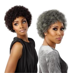 imageSensationnel Empire Human hair wig  Salt and Pepper Denia contouring mesh cap wig  Empire wig Denia T227BG BURGANDY