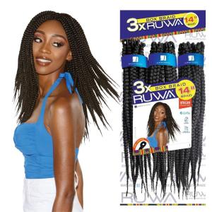 imageSensationnel Ruwa pre looped braidinghair  3x Ruwa prelooped box braid water repellent kanekalon fiber fast dry synthetic braid  3X Ruwa box braid 1 pack 18 Inch SM1B27SM1B350