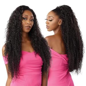 imageSensationnel Instant weave half wig  20 synthetic blendwig adjustable drawstring for seamless hair blending 1B OFFBLACKTH2BG