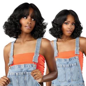 imageSensationnel Butta lace 90sbangs wigs  unit 914 glueless wide deep part synthetic preplucked hairline 1 JETBLACKBALAYAGECOPPER