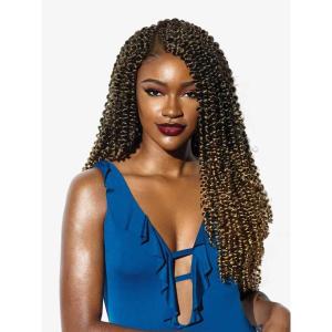 imageSensationnel Ruwa prestretched braiding hair  3x water wave 18 inch water repellent kanekalon fast dry synthetic sports itch free 1 pack 1B OFFBLACK27 HONEYBLONDE