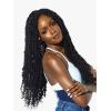 imageSensationnel Ruwa prestretched braiding hair  3x water wave 18 inch water repellent kanekalon fast dry synthetic sports itch free 1 pack 1B OFFBLACKRED
