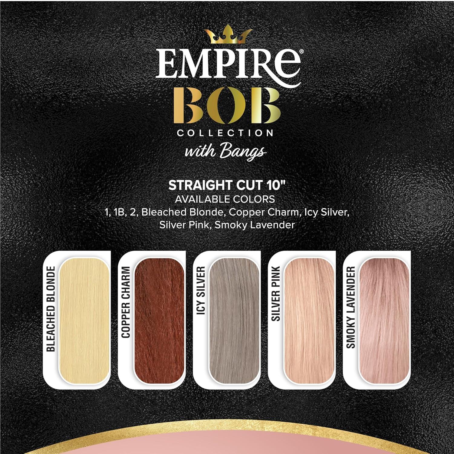 imageSensationnel Empire bob humanhair wig  straight cut face framing mesh cap for comfort with bangs 10 inch 1 JETBLACK2 DARKBROWN