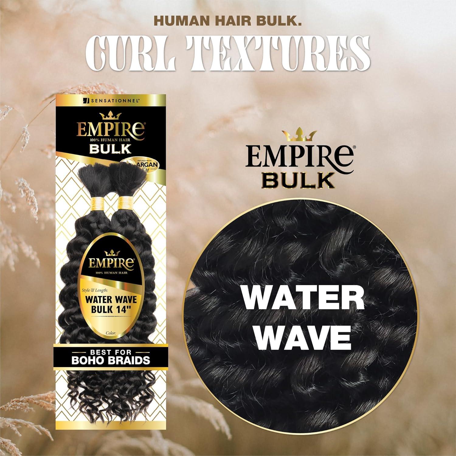 imageSensationnel Empire bulk braiding  water wave 14 inch human hair braids for knotless boho box or curly loose wave styles 1 JETBLACKS27613