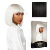 imageSensationnel Empire bob humanhair wig  straight cut face framing mesh cap for comfort with bangs 10 inch 1 JETBLACK1B OFFBLACK