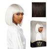 imageSensationnel Empire bob humanhair wig  straight cut face framing mesh cap for comfort with bangs 10 inch 1 JETBLACK2 DARKBROWN