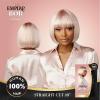 imageSensationnel Empire bob humanhair wig  straight cut face framing mesh cap for comfort with bangs 10 inch 1 JETBLACKSILVERPINK