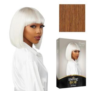 imageSensationnel Empire bob humanhair wig  straight cut face framing mesh cap for comfort with bangs 10 inch 1 JETBLACKGOLDENBLONDE