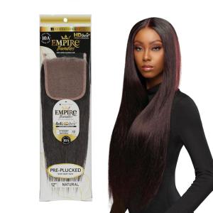 imageSensationnel Empire bundle 4x4 closure  straight HD lace large free parting lace frontalclosure unprocessed human hair weave 10 inch NATURALBLACKDARKRED