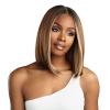 imageSensationnel Butta lace HHM wigs  bob 12 inch human hair blend extra wide 5 inch parting preplucked hairline glueless lacefront 1B OFFBLACKT627613