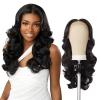 imageSensationnel Butta lace HHM wigs  volume curl 22 inch human hair blend extra wide 5 inch parting preplucked hairline glueless lacefront BALAYAGEMOCHA1 JETBLACK