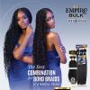 imageSensationnel Empire bulk braiding  wet and wavy french 18 inch human hair braids for knotless boho box or curly loose wave styles  2 pack 18 inch 2 DARKBROWN