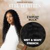 imageSensationnel Empire bulk braiding  wet and wavy french 18 inch human hair braids for knotless boho box or curly loose wave styles  2 pack 18 inch 2 DARKBROWN