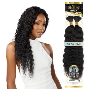 imageSensationnel Empire bulk braiding  wet and wavy french 18 inch human hair braids for knotless boho box or curly loose wave styles  2 pack 18 inch 2 DARKBROWN