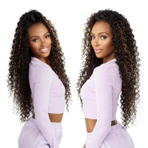 imageSensationnel Instant updown halfwig pony  IUD 22 4 style in 1 half wig and pony drawstring 1 JETBLACKBALAYAGESUNKISSED