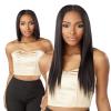 imageSensationnel Empire butterfly clip in  straight 7 piece human hair lace weft clip ins 14 Inch T2274 MEDBROWN