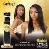 imageSensationnel Empire butterfly clip in  straight 7 piece human hair lace weft clip ins 14 Inch T2274 MEDBROWN