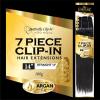 imageSensationnel Empire butterfly clip in  straight 7 piece human hair lace weft clip ins 14 Inch T2274 MEDBROWN