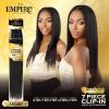 imageSensationnel Empire butterfly clip in  straight 7 piece human hair lace weft clip ins 14 Inch T2274 MEDBROWN