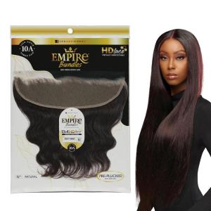 imageSensationnel Empire bundle 13x4 closure  body wave 10a tangle shed free human hair for weaving and sew in styles 10 inch NATURALNATURAL