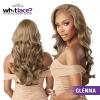 imageSensationnel What Lace 13X6 Wigs  Glenna Lacefrontal Hand Tied Glueless Synthetic With Natural Density Preplucked Hairline 613 BLONDE1B OFFBLACK