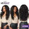imageSensationnel What Lace 13X6 Wigs  Latisha Lacefrontal Hand Tied Glueless Synthetic With Natural Density Preplucked Hairline Off Black 1BOff Black 1B