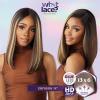 imageSensationnel What Lace 13X6 Wigs  Shiyana 14 Inch Human Hair Blend Lacefrontal Glueless Synthetic With Natural Density Preplucked Hairline 1 JETBLACKDHGINGER